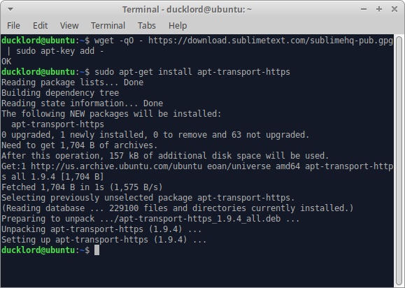 Texto sublime de Ubuntu para Html Agregar clave de representante