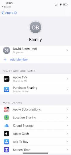 Configurar Apple Family Sharing Iphone Addmember