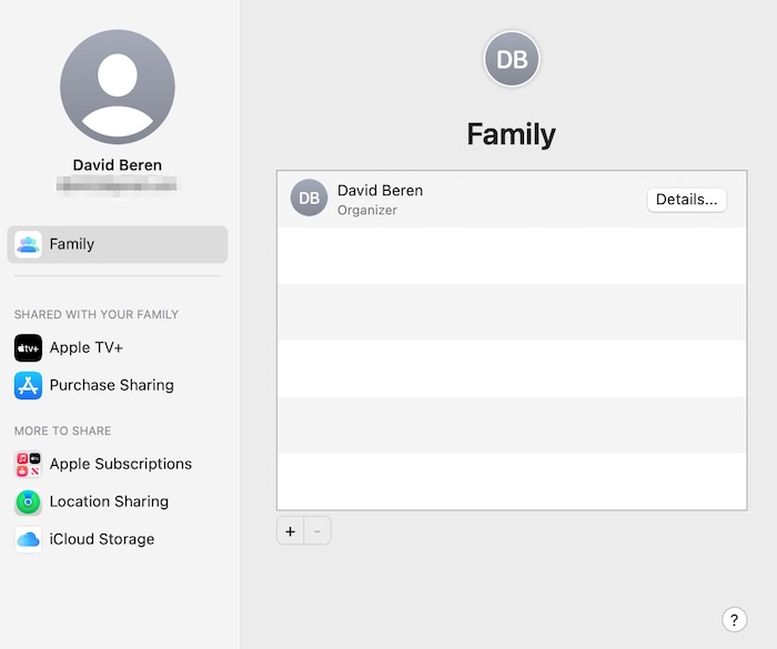 Configurar Apple Family Sharing Mac Addmember