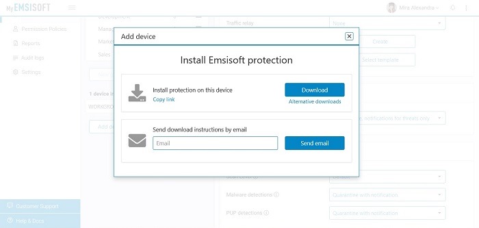 Protección de instalación de revisión de Emsisoft