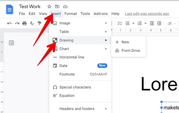 Insertar cuadro de texto de Google Docs