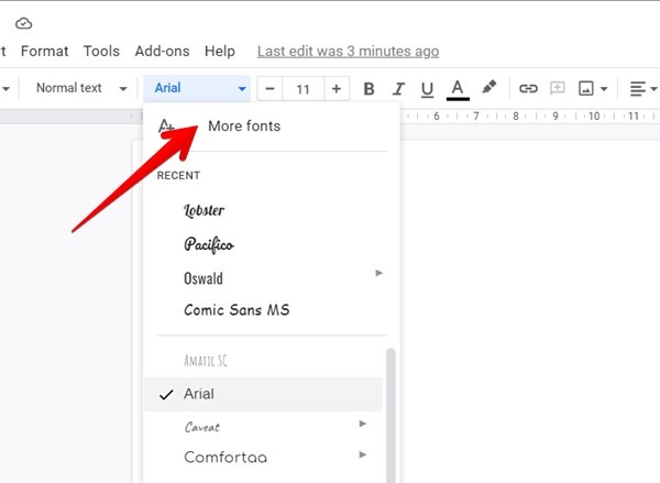 Google Docs Agregar fuentes