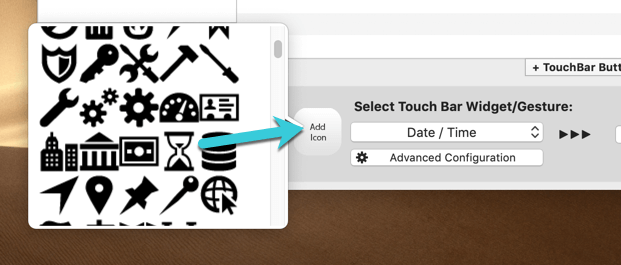 personalizar-touch-bar-bettertouchtool-add-icon