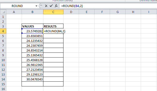 sintaxis de función redonda