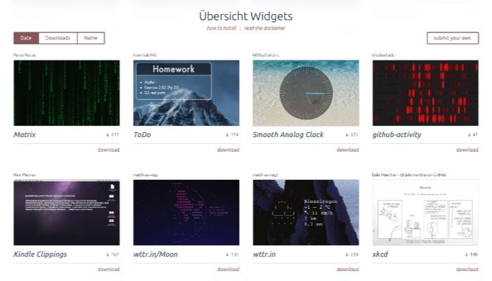 ubersicht-mte-widget-page