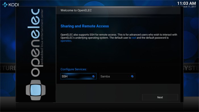 openelec-sharing-setup