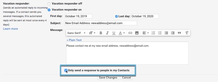 Cómo dejar Gmail Reclaim Privacy Set Autoresponder