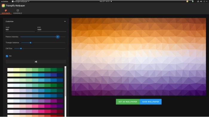 Cree fondos de pantalla abstractos con intensidad de patrón Trianglify