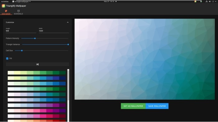 Cree fondos de pantalla abstractos con Trianglify High Variance