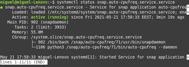 Estado de frecuencia de CPU automática