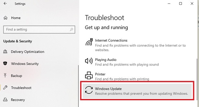 Solución de problemas de instalación de la actualización de Windows 10 Windows Update