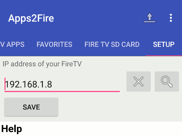 configuración de android-apps2fire