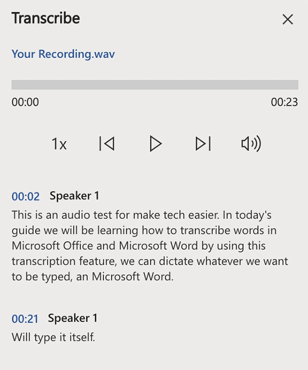 Transcribir Audio Transcripción de Microsoft Word