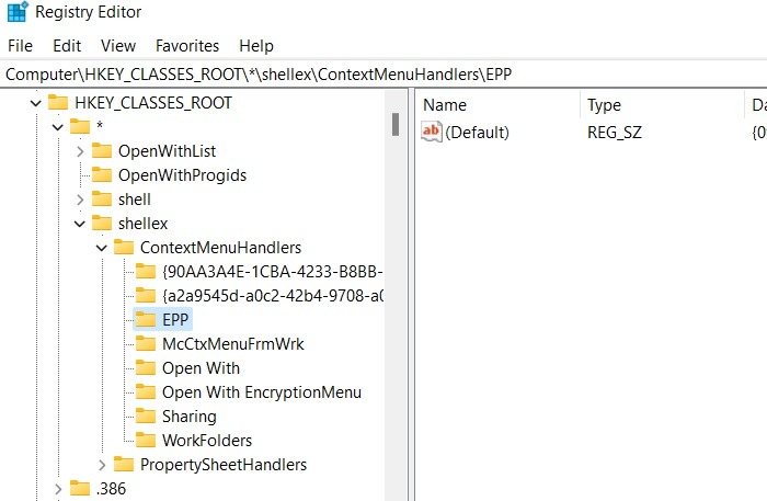 Menús contextuales Win11 Regedit Shellex