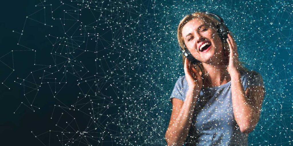 Happy Young Woman With Headphones