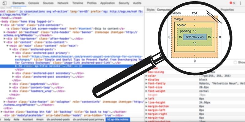 Uso de la herramienta "Inspeccionar" de Google Chrome para el diagnóstico de sitios web