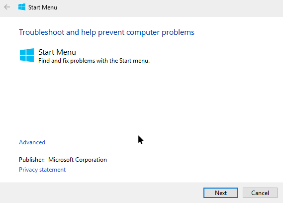 win10-fix-blank-start-menu-tiles-start-menu-troubleshooter