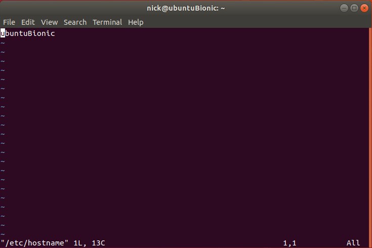 Archivo de nombre de host Linux