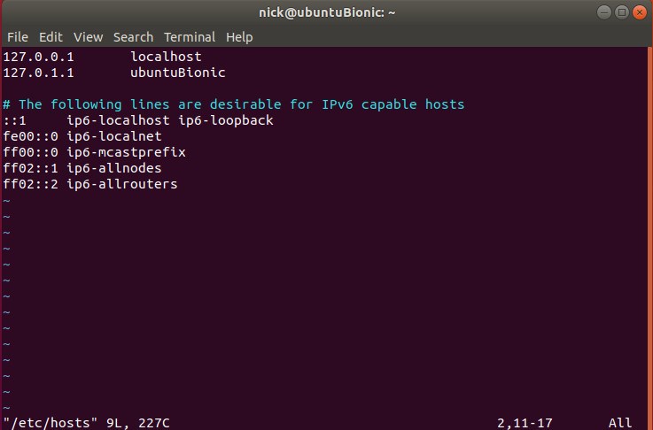 Archivo de hosts de Linux