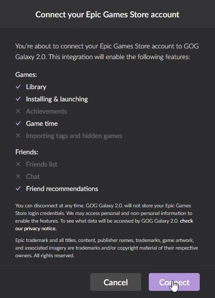 Conexión para juegos multiplataforma Gog Galaxy 2