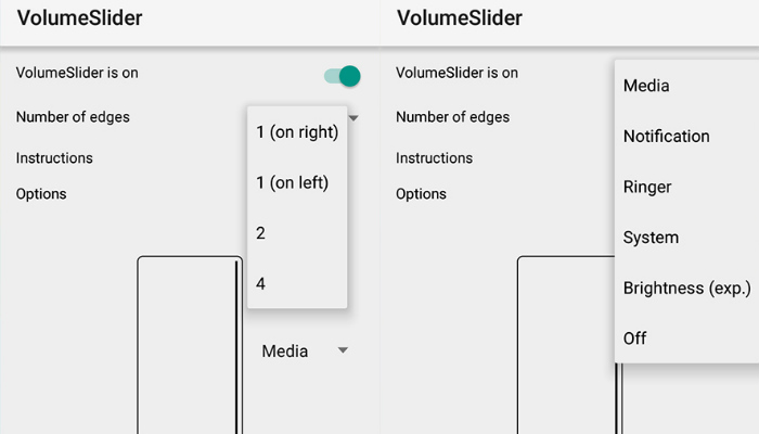 mods-android-control deslizante de volumen