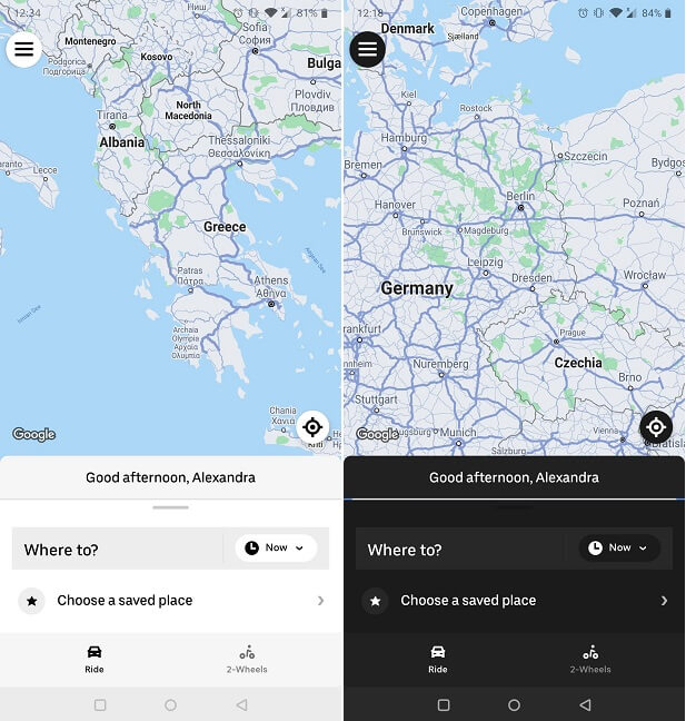 Cómo forzar el modo oscuro en todas las aplicaciones Uber Light Dark Mode