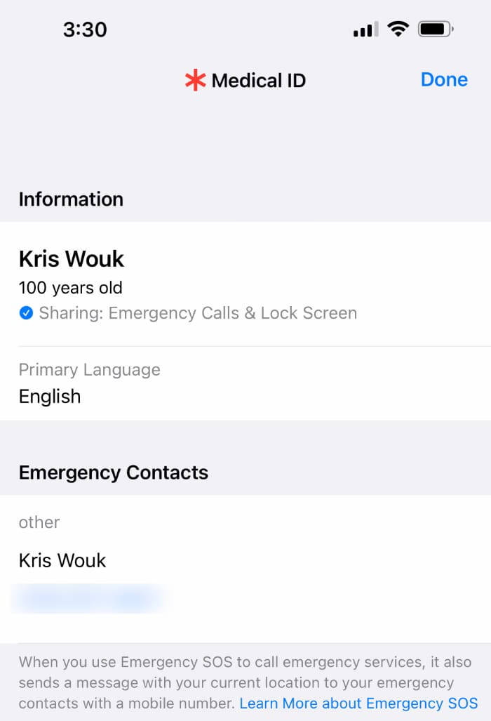 Configurar identificación médica Iphone Android Pantalla de bloqueo Ios