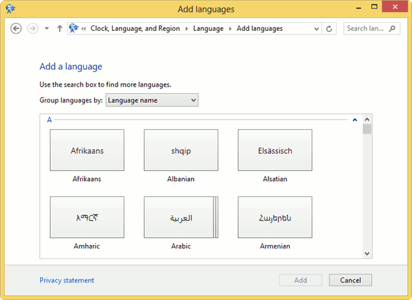 Agregar paquetes de idioma en windows 8