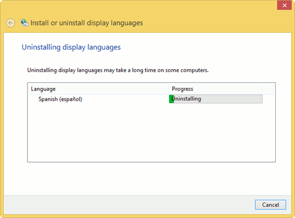 Quitar paquetes de idioma en windows 8