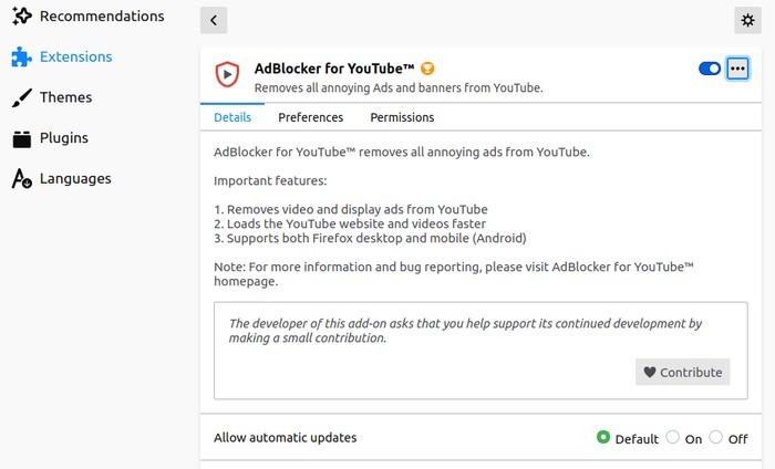 Firefox Mejor Youtube Adblocker para Youtube