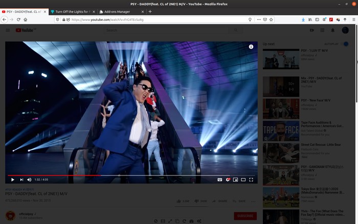 Firefox Mejor Youtube Apagar las luces