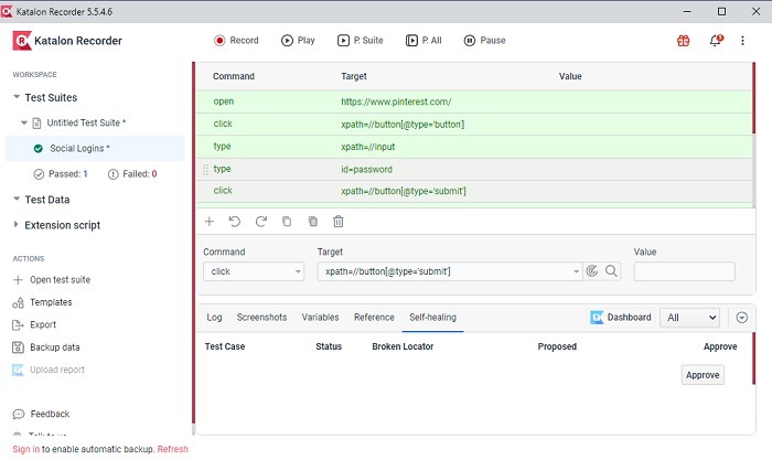 Revisión de Katalon Recorder Registro de automatización de navegador potente y fácil