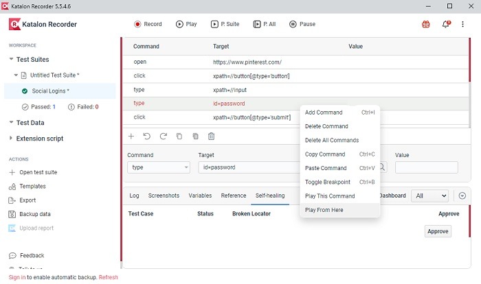 Revisión de Katalon Recorder Cambio de registro de automatización de navegador potente y fácil