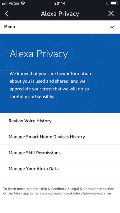 Puede ver, administrar y eliminar todas sus grabaciones de Amazon Alexa en la sección "Privacidad de Amazon".