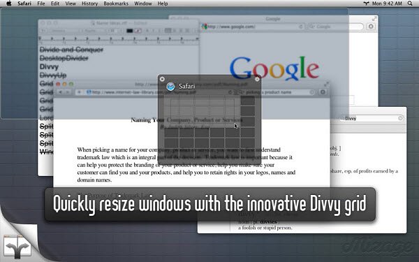 Administrador de ventanas Divvy Mac
