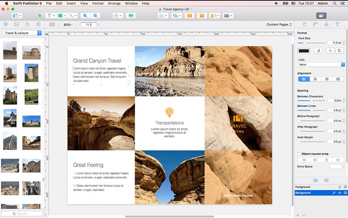 Diseño de Adobe InDesign Alternative Swift Publisher gratuito