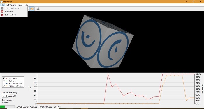 CPU de prueba de estrés de carga pesada