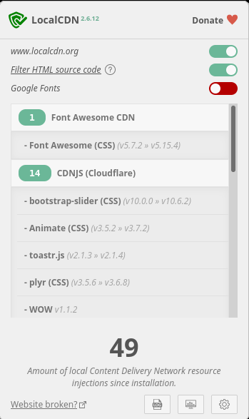 Complementos de Firefox Privacidad Localcdn