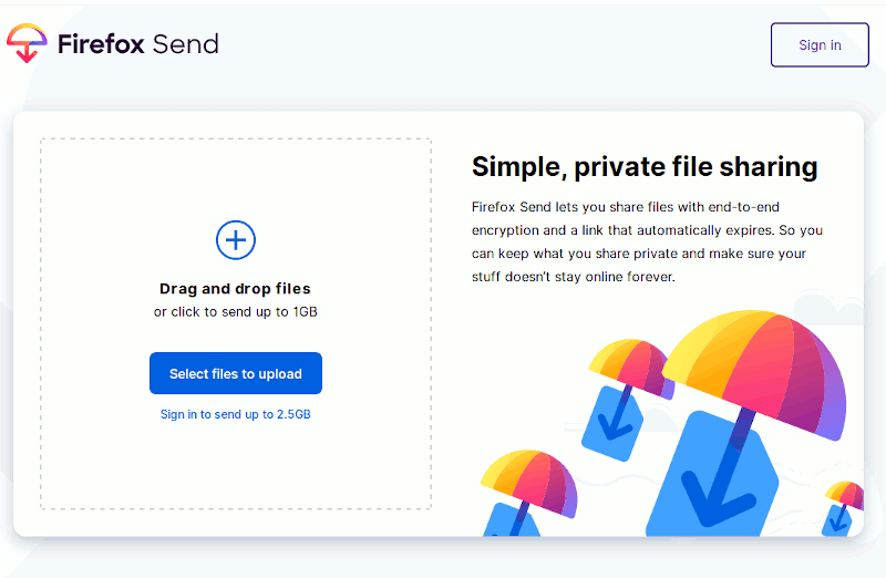 Enviar archivo grande Firefox Enviar