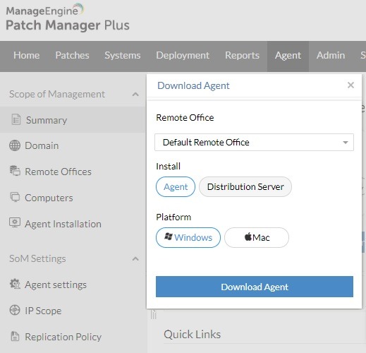 Instalar Agent Patch Manager Plus