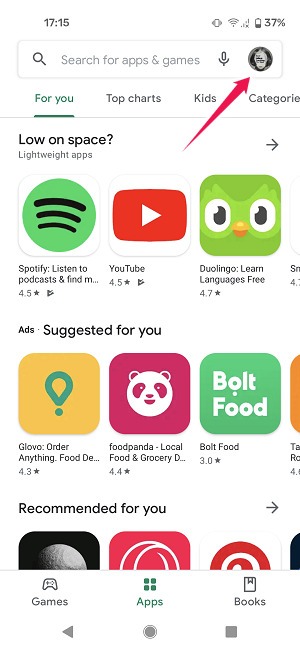 Cómo actualizar aplicaciones Android Play Store foto de perfil