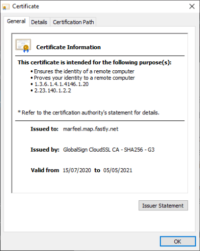Certificado de error de privacidad de Chrome