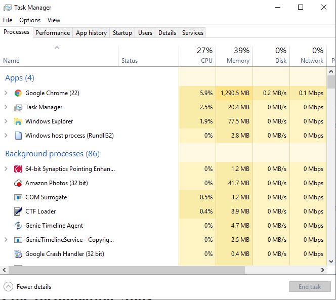 Monitor parpadeante Administrador de tareas de Windows