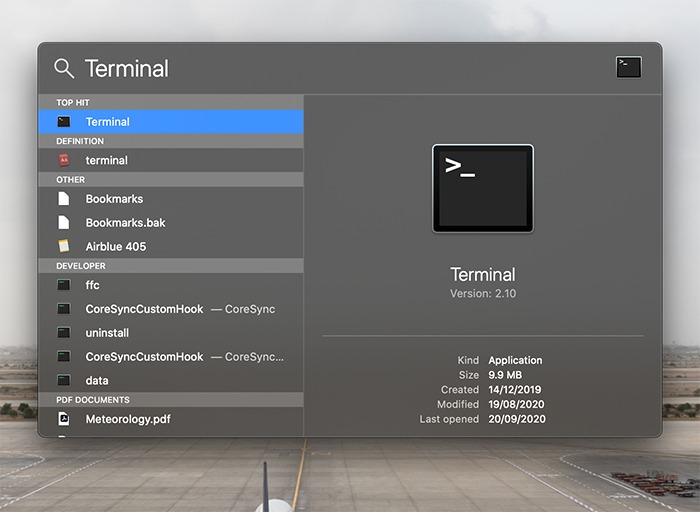 Cambiar formato de captura de pantalla Macos Terminal