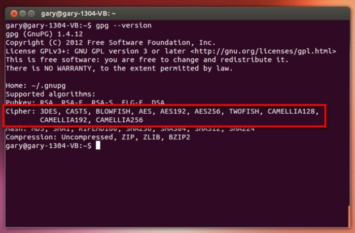 gpg-list-ciphers