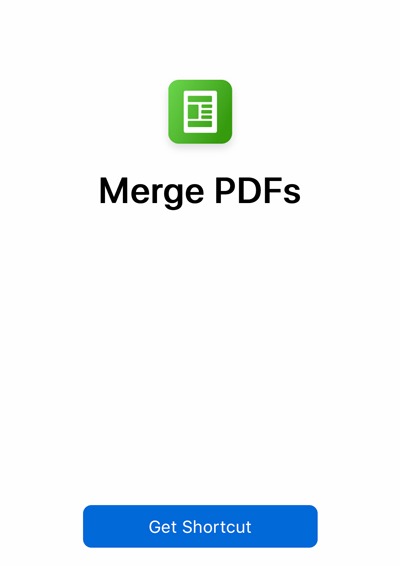 Combinar archivos PDF Ios Instalar acceso directo