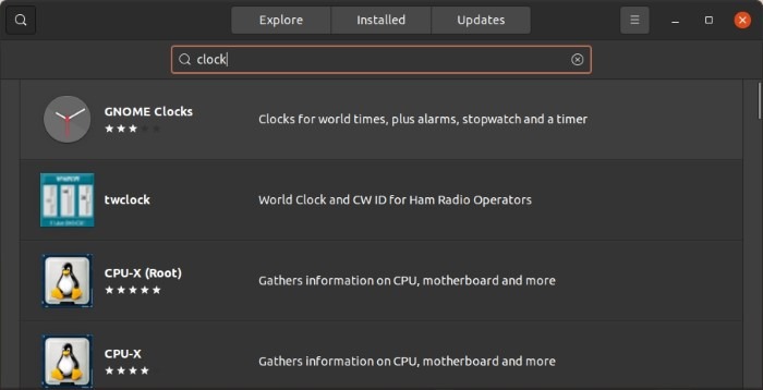 Verifique la hora con Gnome Clocks Find In Software