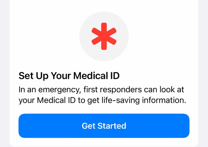 Configurar identificación médica Iphone Android Ios Identificación médica