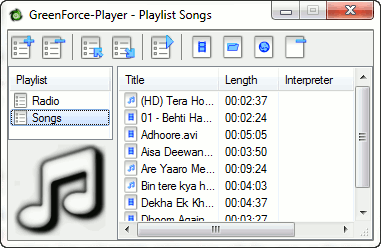 Lista de reproducción de GreenForce Player