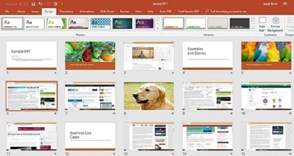 Selección de plantilla de diseño para PowerPoint 2010